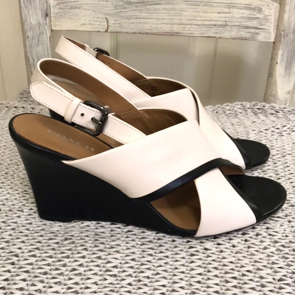 Coach Randy Leather Wedge Sandal - Picture 4 of 16